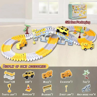 Children Electric Track Toy Car Engineering Minin Car Set