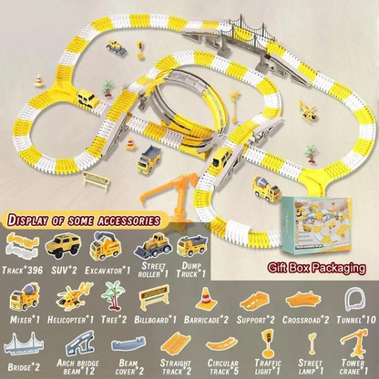 Children Electric Track Toy Car Engineering Minin Car Set